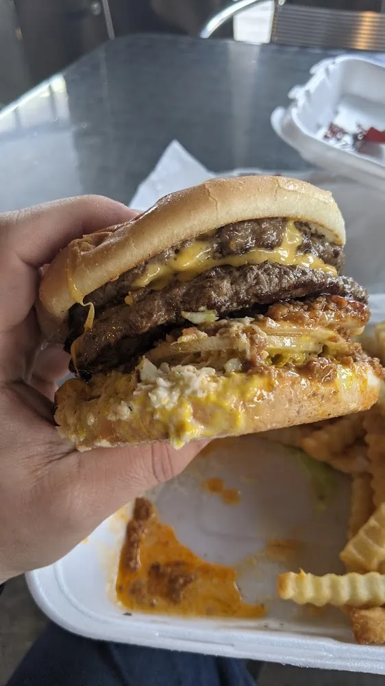 Double Cheeseburger Southern Style and Fries
